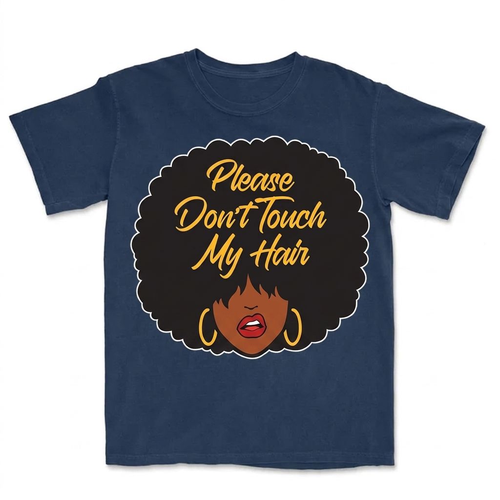 Please Don't Touch My Hair T-Shirt Apparel Gearment Premium - Heavyweight & Vintage Navy S