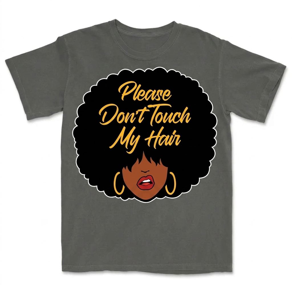 Please Don't Touch My Hair T-Shirt Apparel Gearment Premium - Heavyweight & Vintage Pepper S