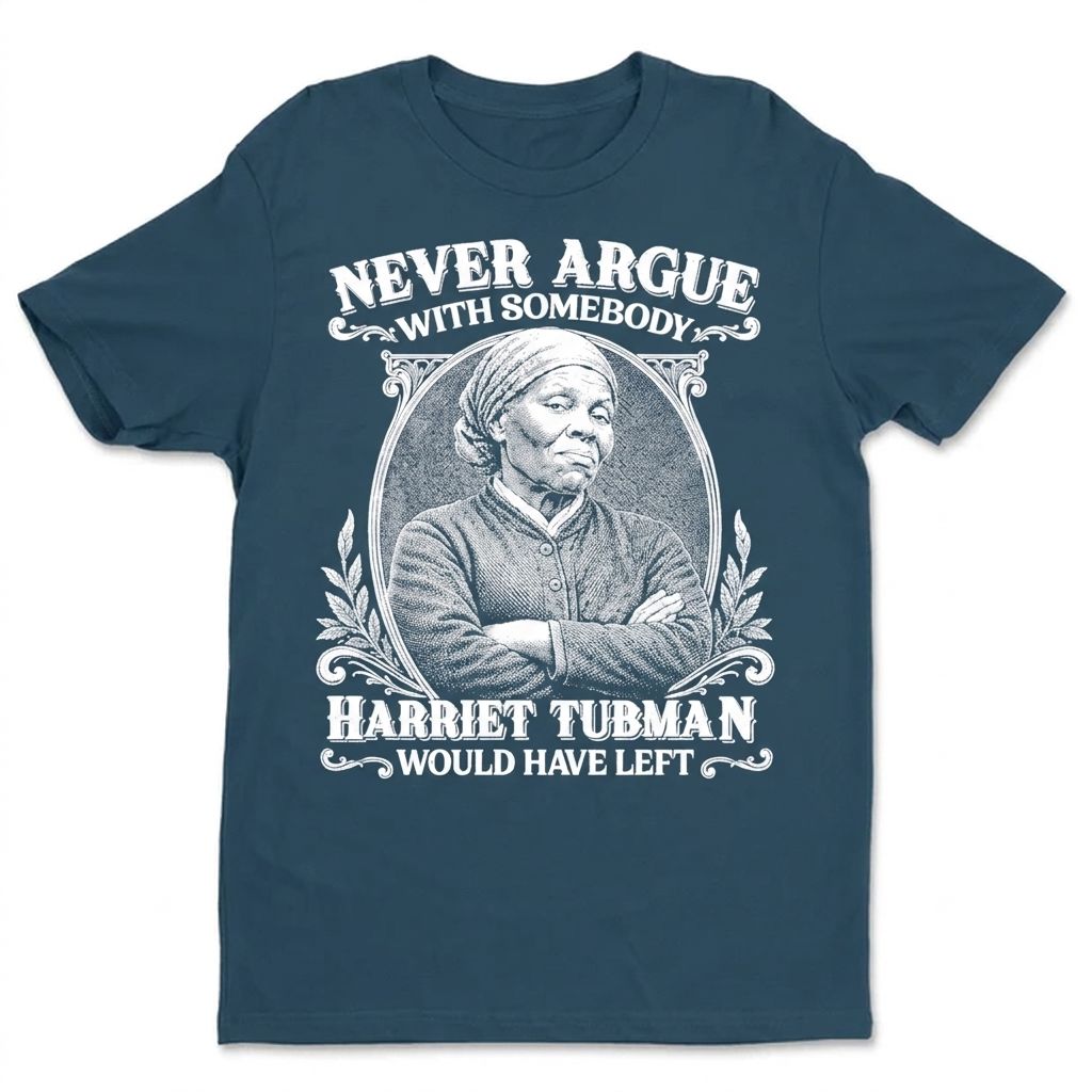 Never Argue With Somebody Harriet Tubman Would Have Left T-Shirt Apparel Gearment Standard - Soft Feel & Modern Fit Cool Blue S