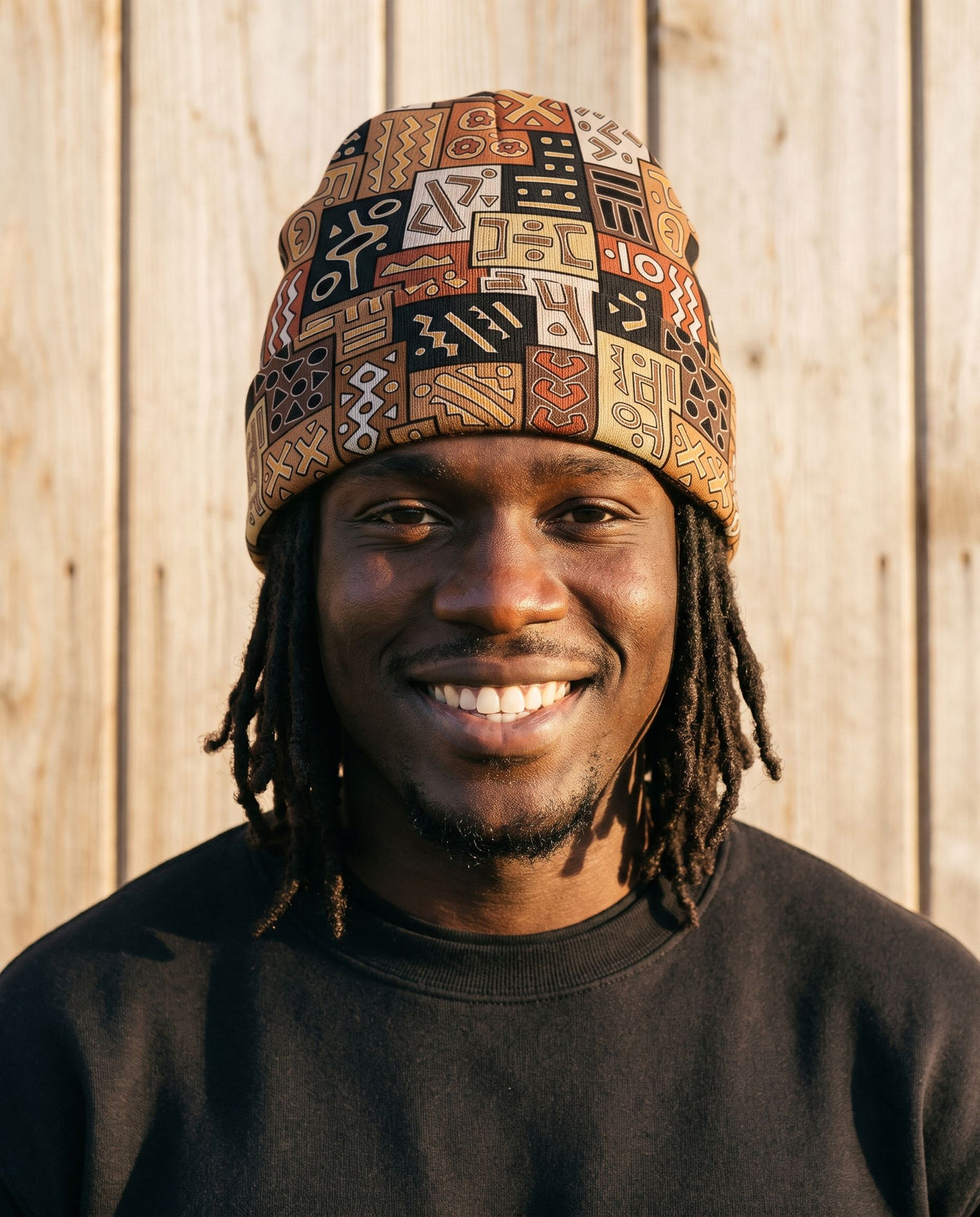 African Pattern Art & Mud Cloth Beanie Hat Beanie Hat Tianci 