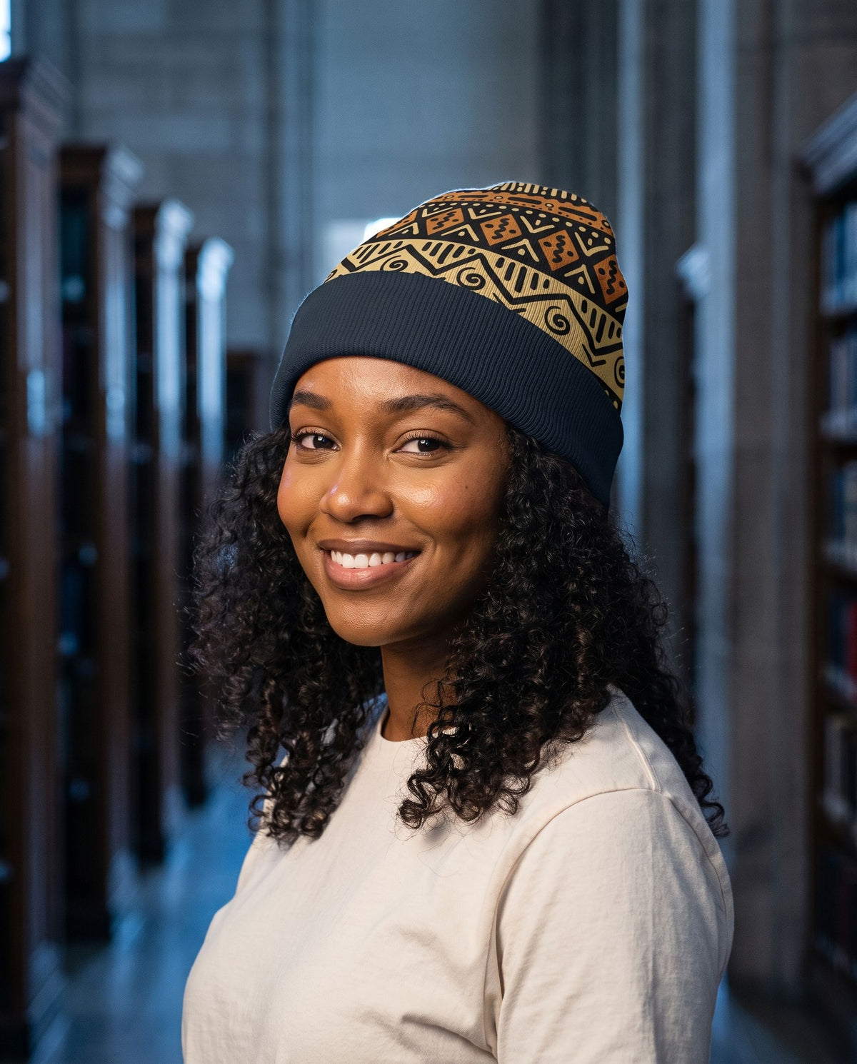 Tribal Mudcloth Pattern Beanie Hat Beanie Hat Tianci 