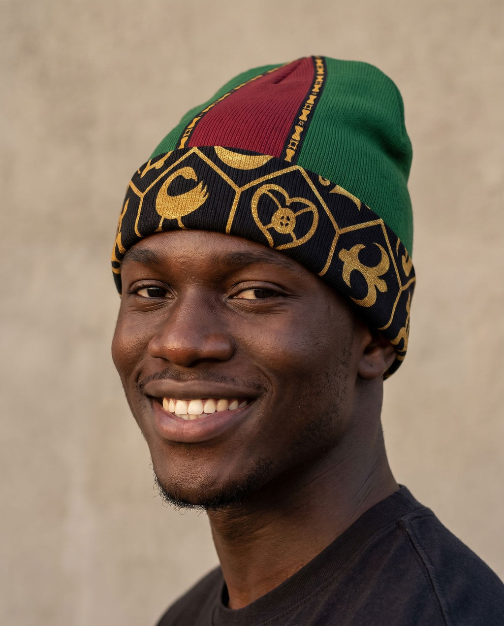 Pan Africa & Adinkra Pattern Beanie Hat Beanie Hat Tianci 