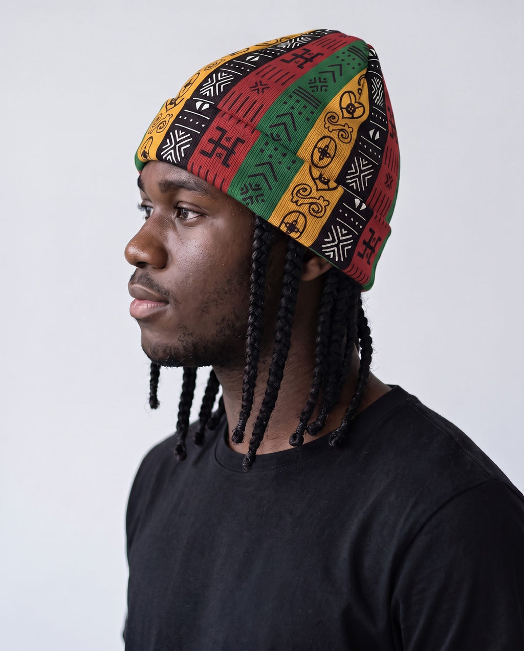 African Symbols In Pan African Colors Beanie Hat Beanie Hat Tianci 