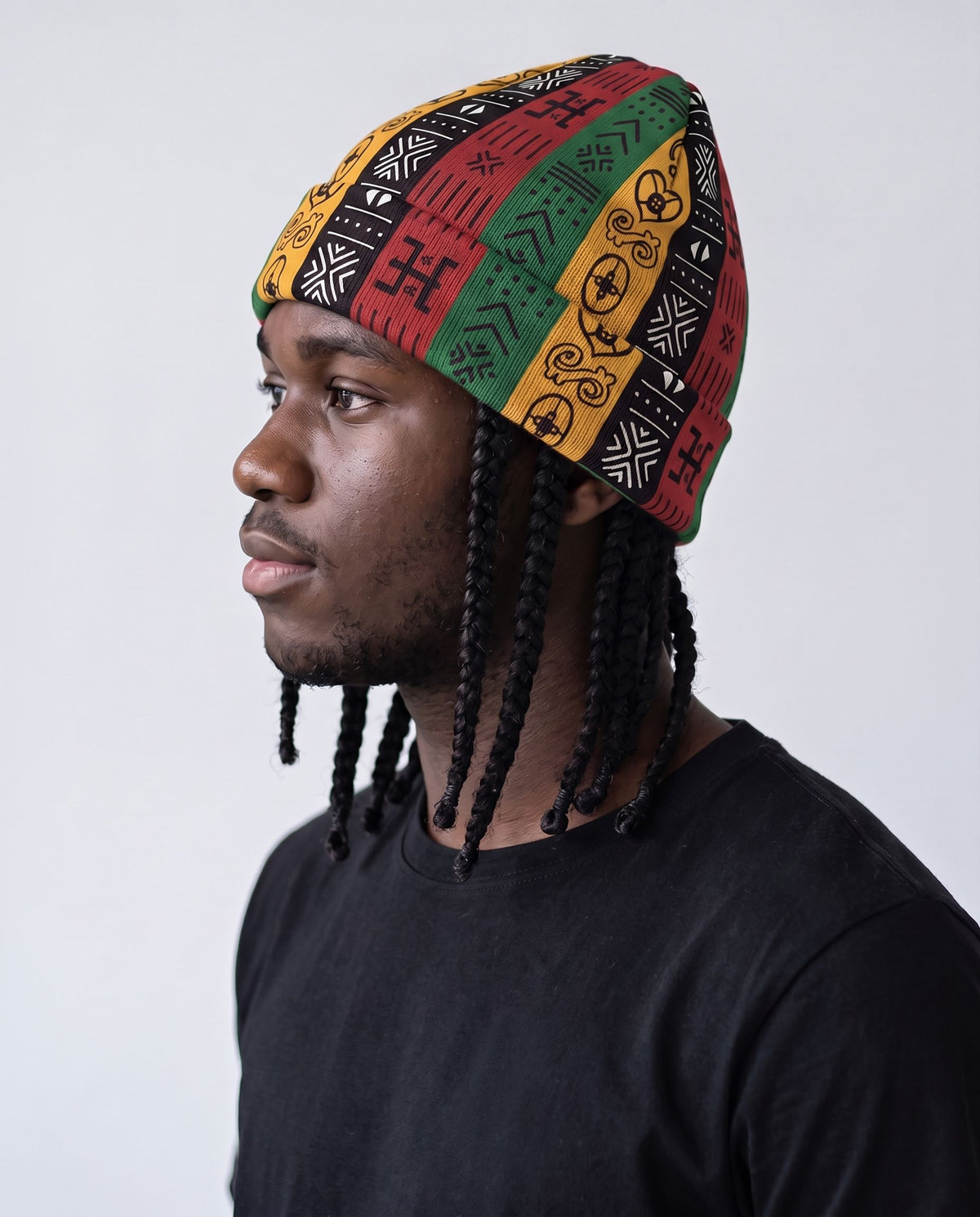 African Symbols In Pan African Colors Beanie Hat Beanie Hat Tianci 