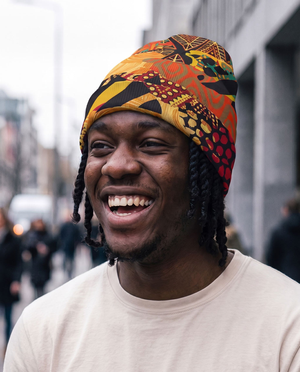 Colored African Patchwork Beanie Hat Beanie Hat Tianci 