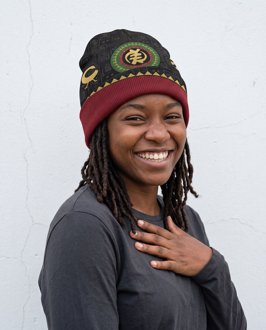Adinkra Symbols Beanie Hat Beanie Hat Tianci 