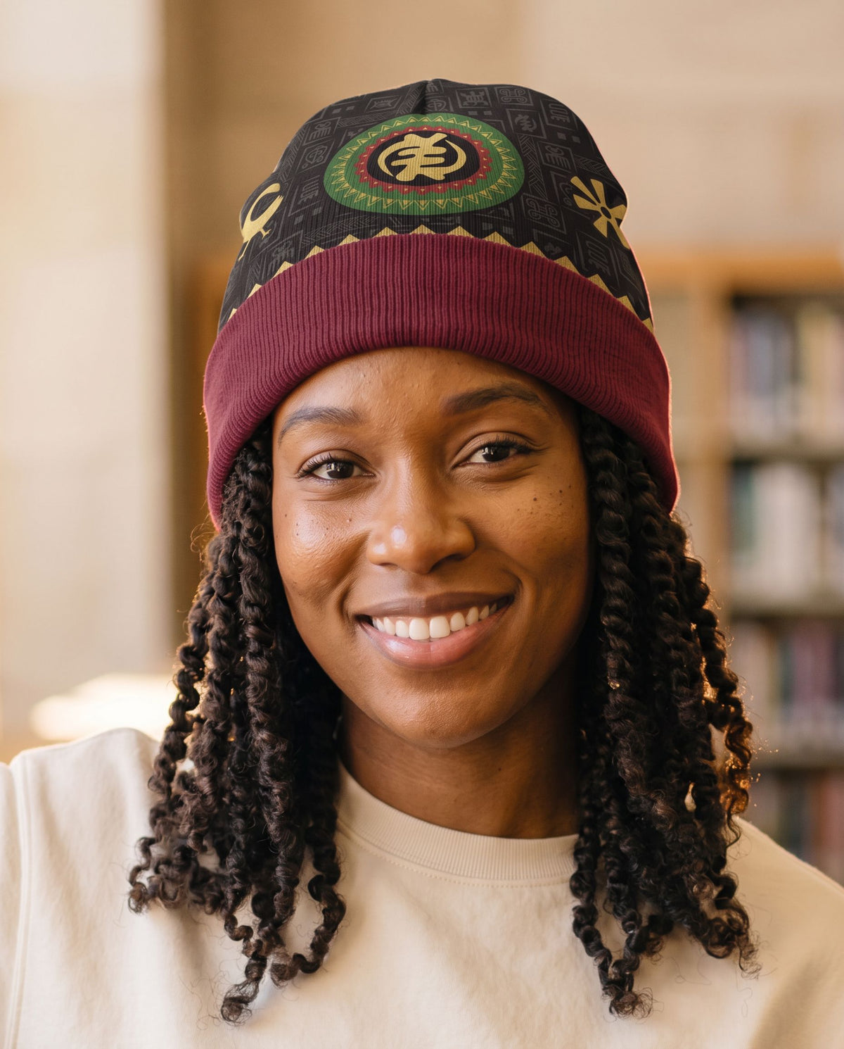 Adinkra Symbols Beanie Hat Beanie Hat Tianci 