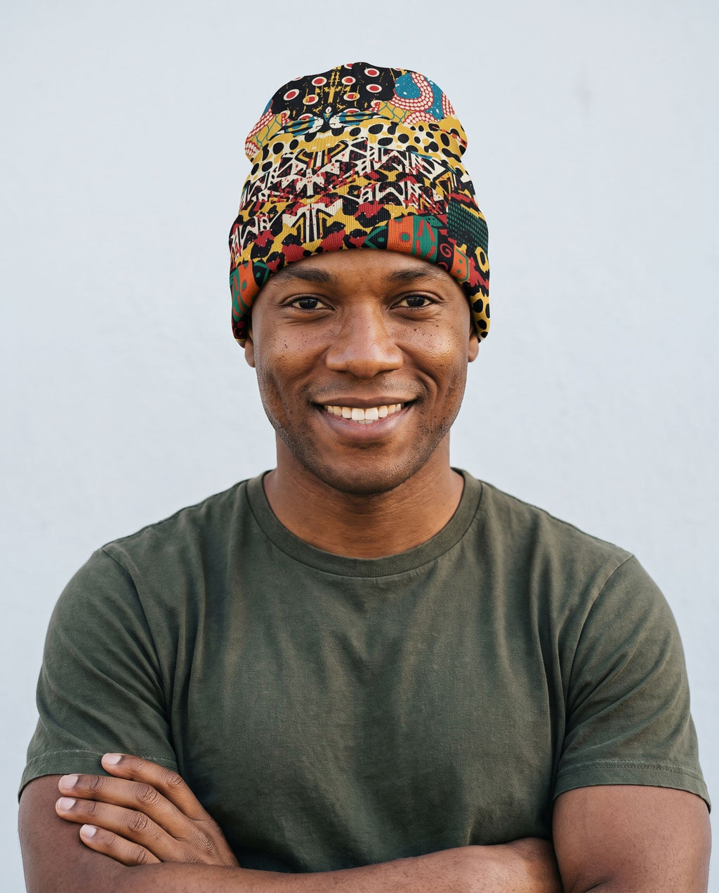 African Patchwork 2 Beanie Hat Beanie Hat Tianci 