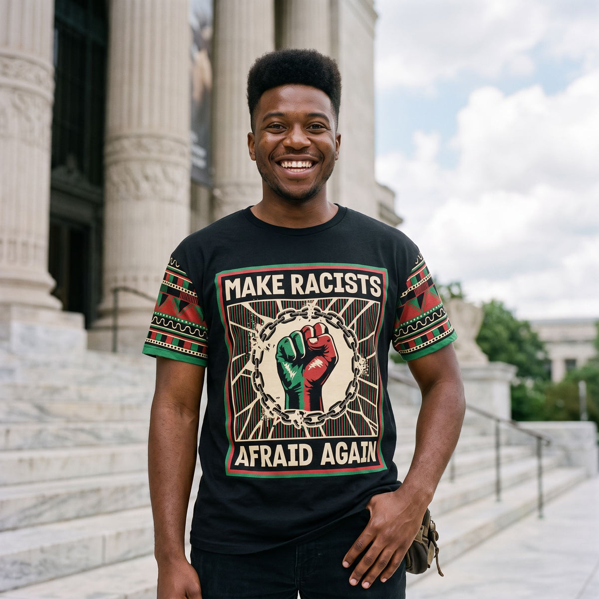 Make Racists Afraid Again T-Shirt AOP Tee Tianci 