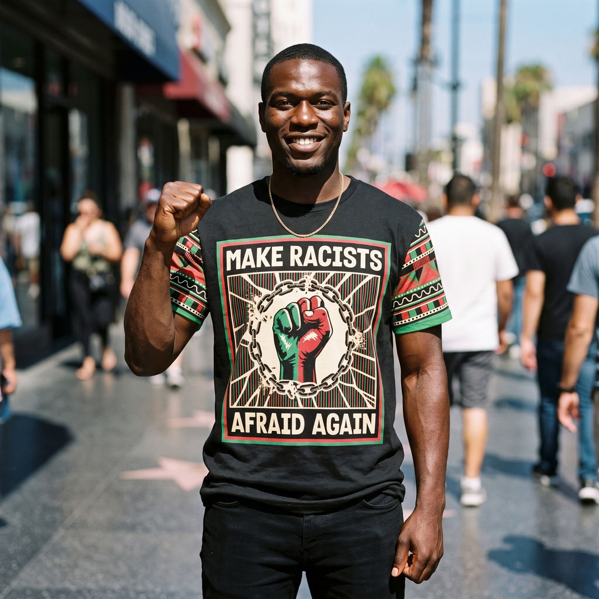 Make Racists Afraid Again T-Shirt AOP Tee Tianci 