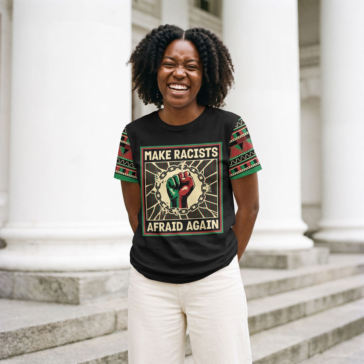 Make Racists Afraid Again T-Shirt AOP Tee Tianci 