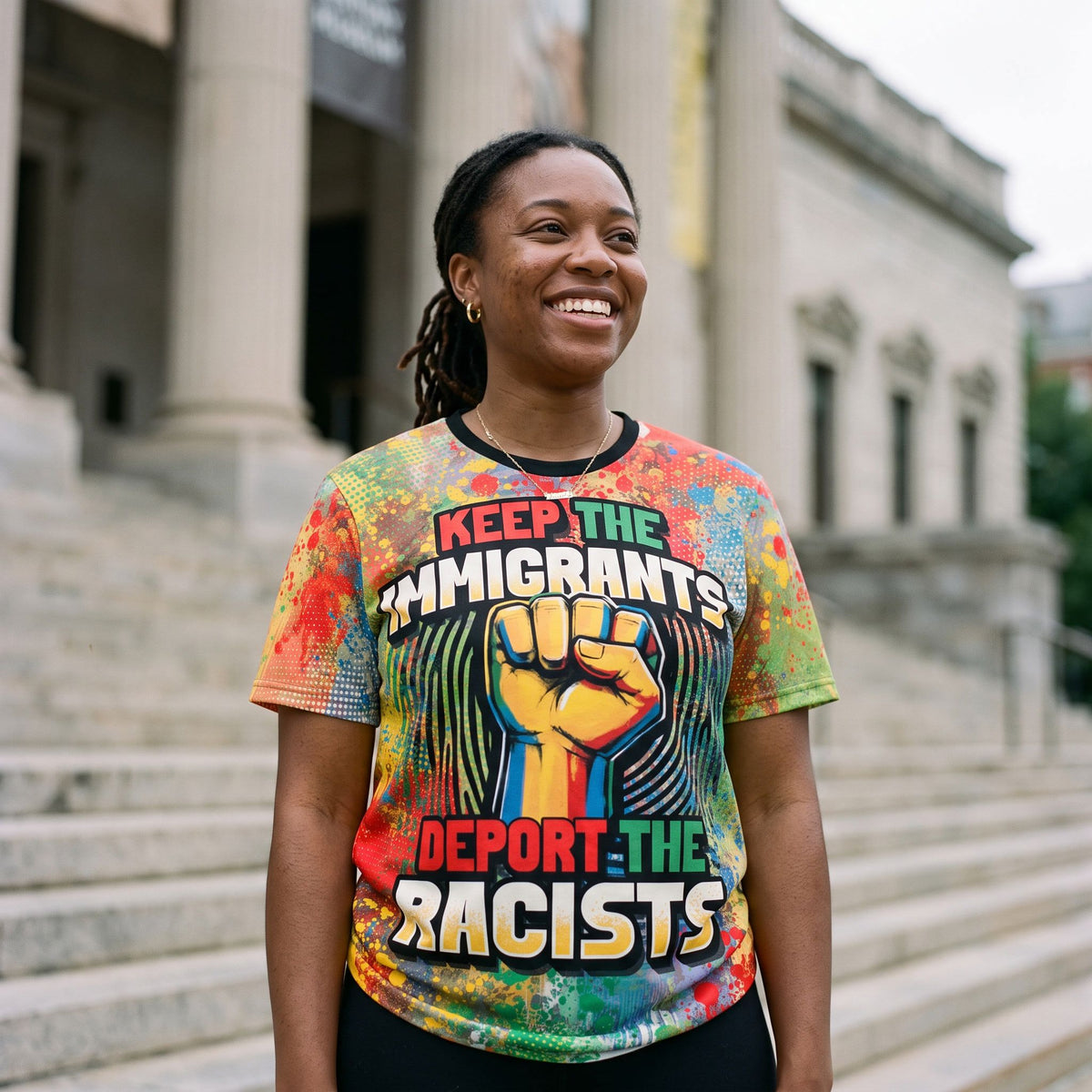 Keep The Immigrants T-Shirt AOP Tee Tianci 
