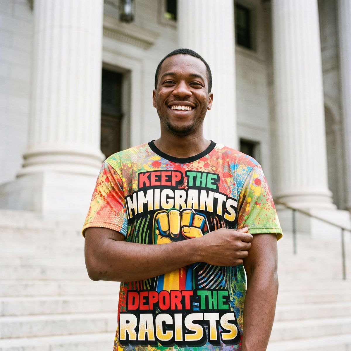 Keep The Immigrants T-Shirt AOP Tee Tianci 