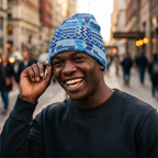Royal Blue Kente Beanie Hat