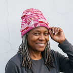 Pink Ashanti Kente Beanie Hat