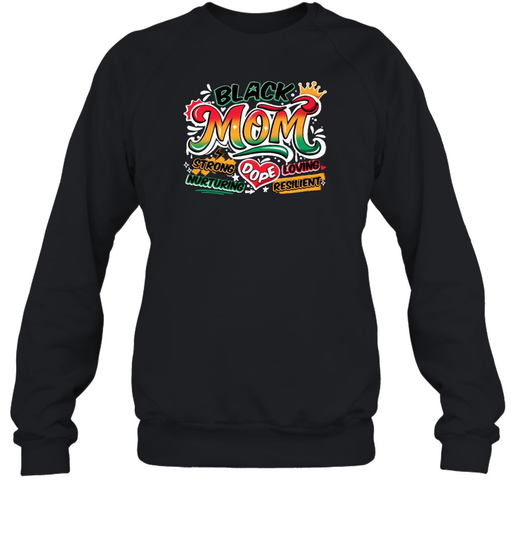 Black Mom Graffiti T-shirt Apparel Gearment Sweatshirt Black S