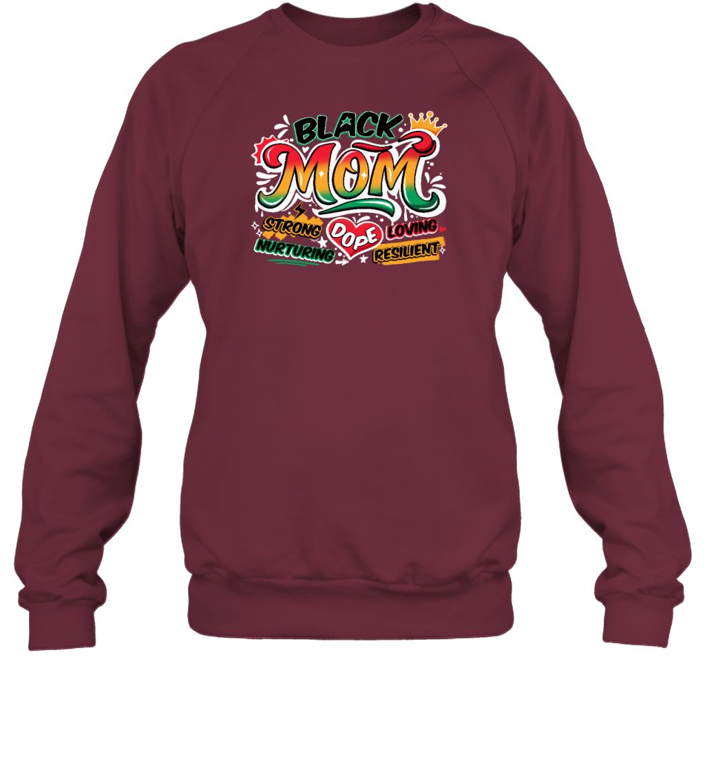 Black Mom Graffiti T-shirt Apparel Gearment Sweatshirt Maroon S
