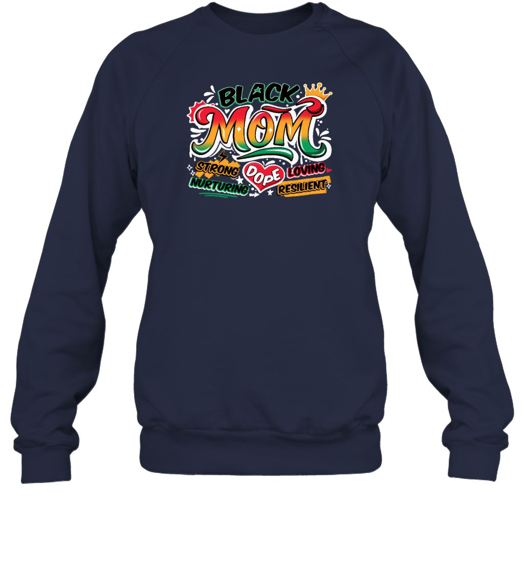 Black Mom Graffiti T-shirt Apparel Gearment Sweatshirt Navy S