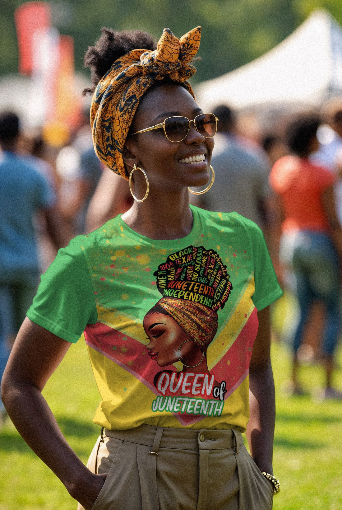 Queen Of Juneteenth T-shirt AOP Tee Tianci Green S 