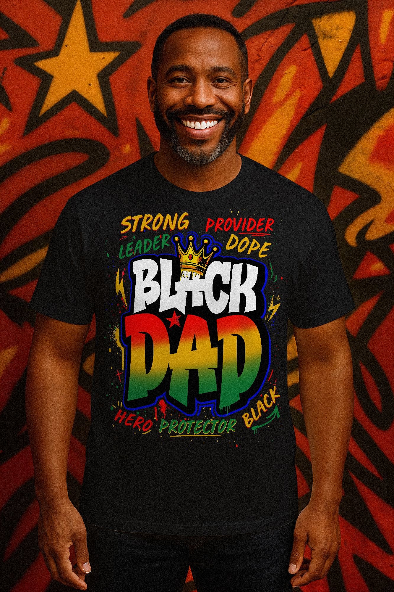 Black Dad Graffiti T-shirt Apparel Gearment 