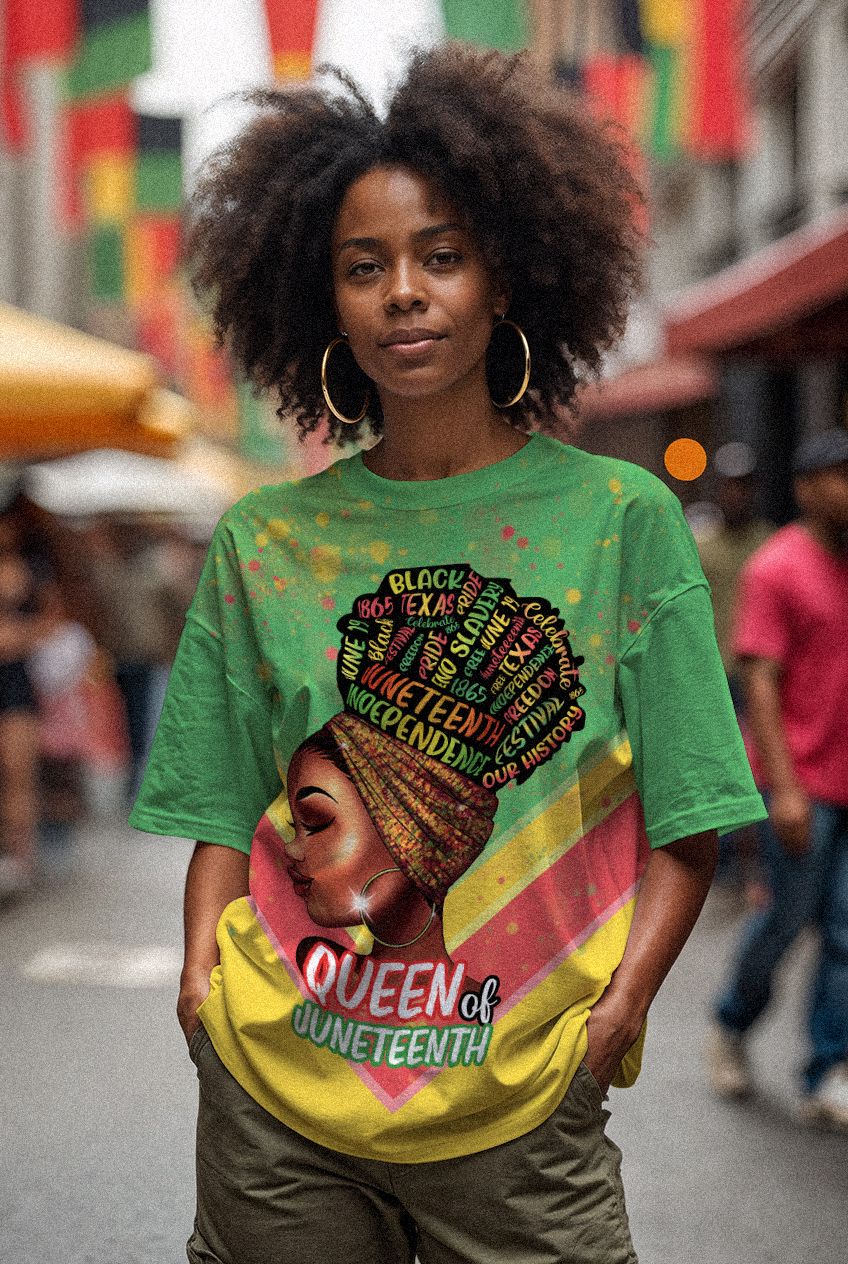 Queen Of Juneteenth T-shirt AOP Tee Tianci 