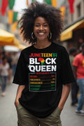 Juneteenth Black Queen Nutrition Facts T-shirt Apparel Gearment 