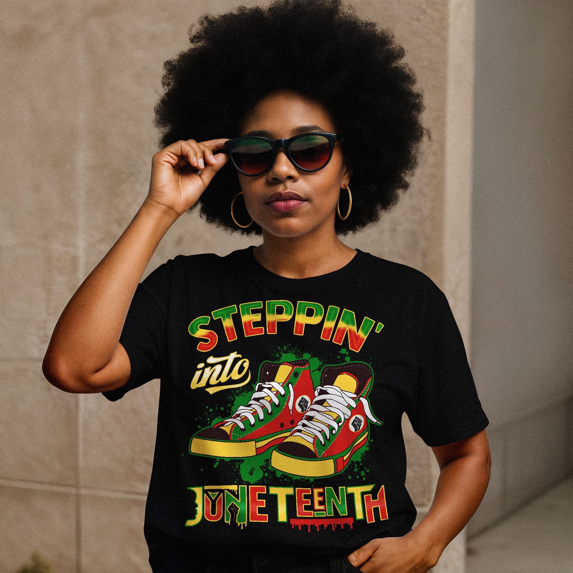 Steppin' Into Juneteenth T-shirt Apparel Gearment 