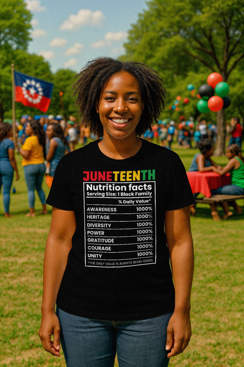 Juneteenth Nutrition Facts T-shirt Apparel Gearment 