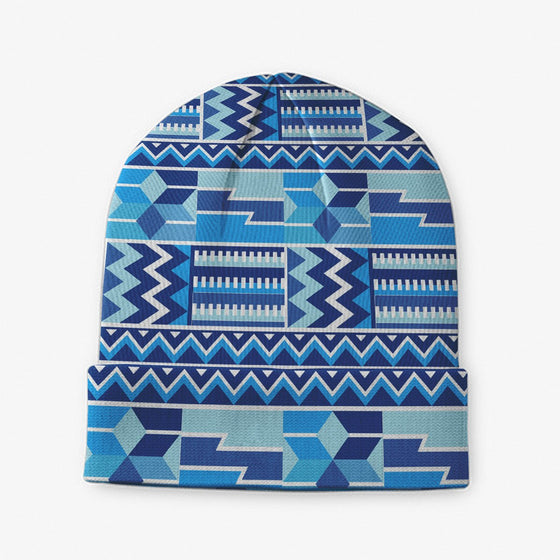 Royal Blue Kente Beanie Hat