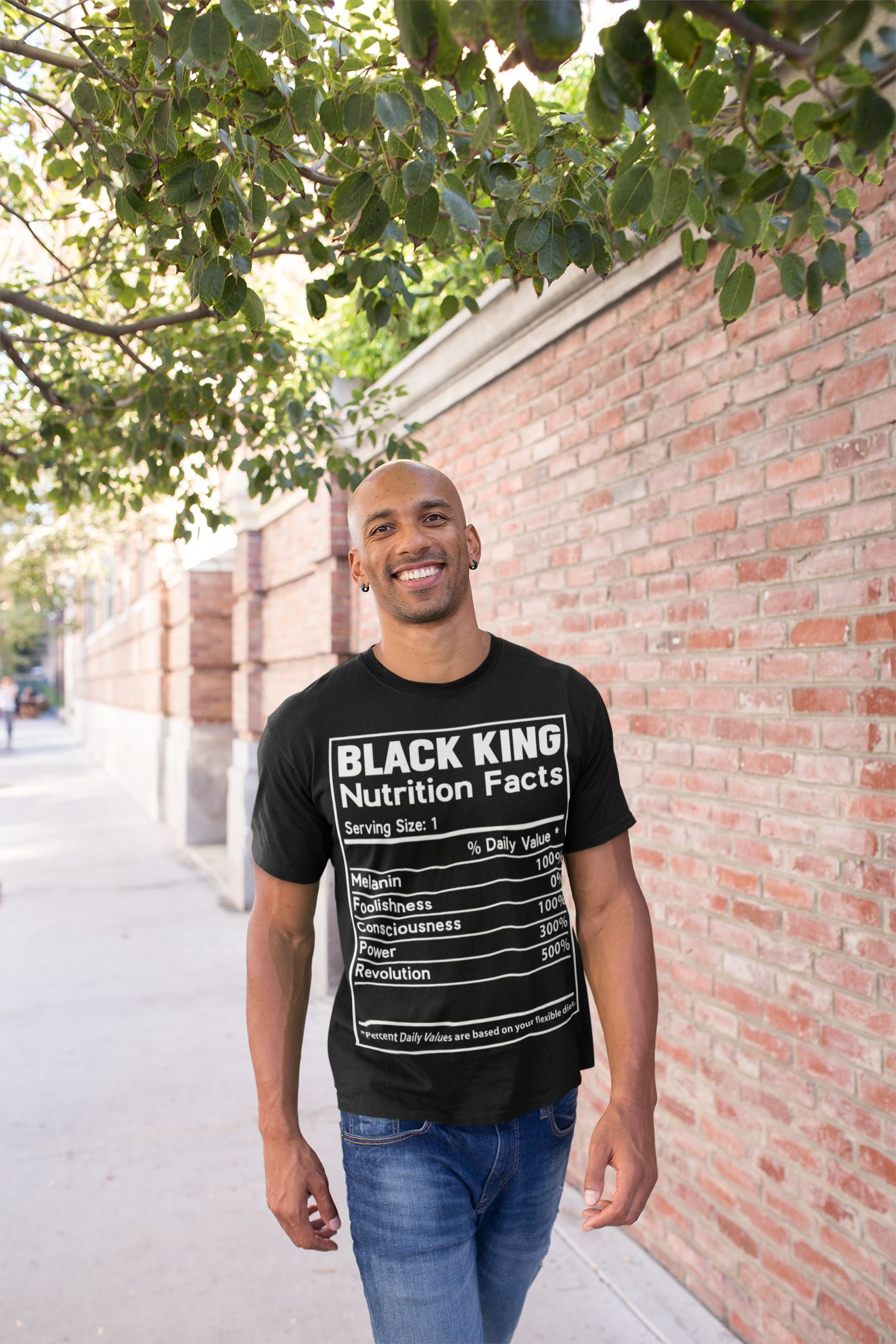 Black King Nutrition Facts T-shirt Apparel Gearment 