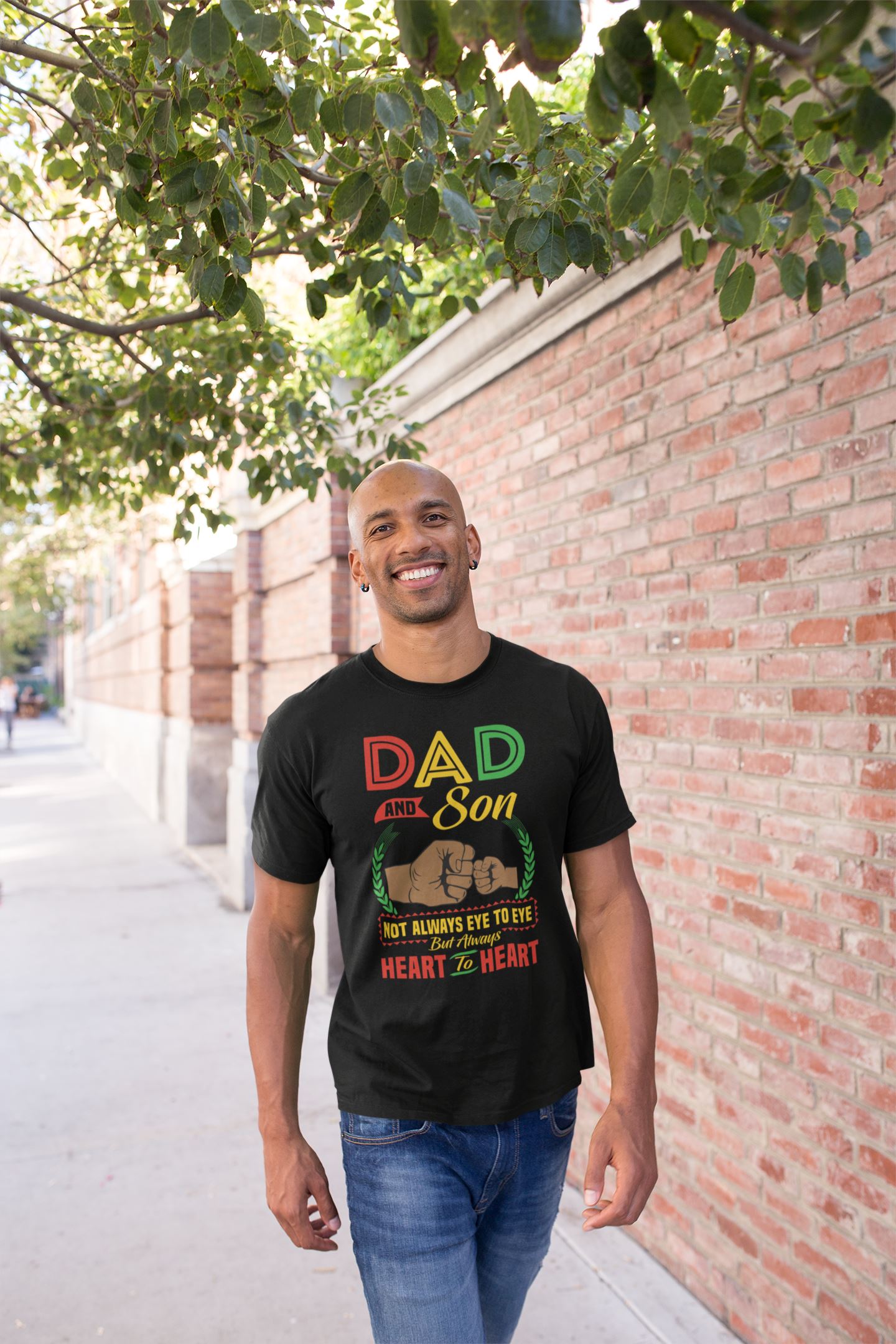 Dad And Son Heart To Heart T-Shirt Apparel Gearment 