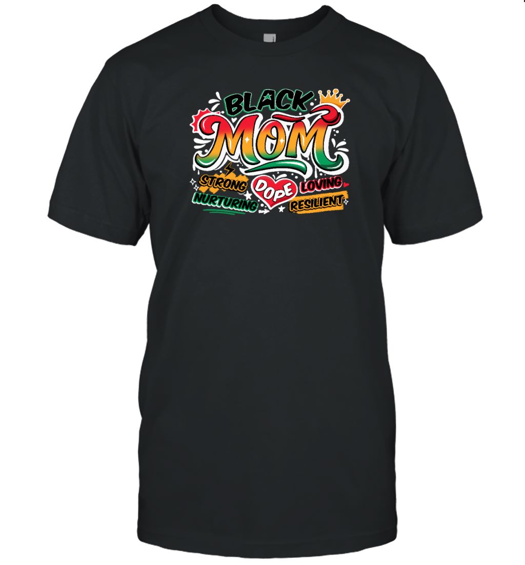 Black Mom Graffiti T-shirt Apparel Gearment Unisex T-Shirt Black S