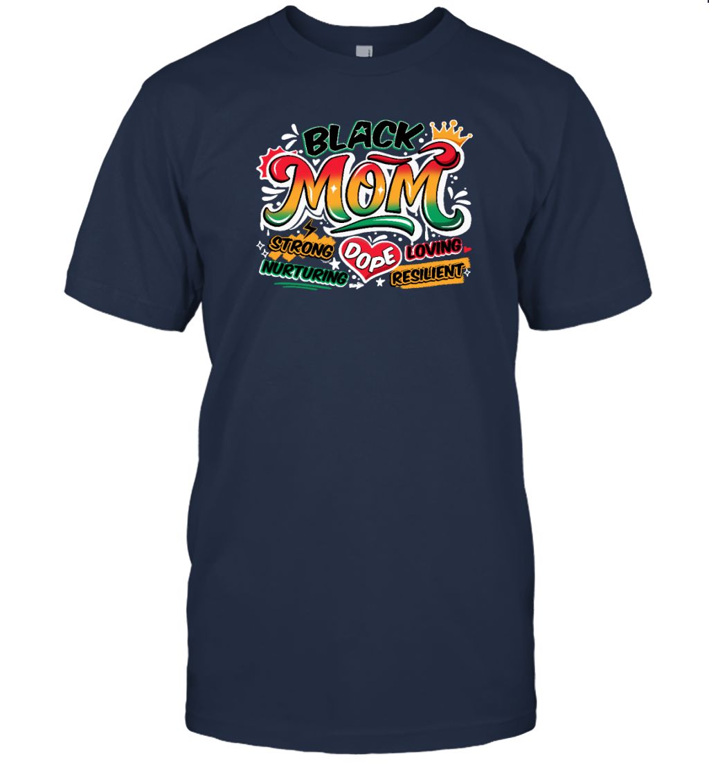 Black Mom Graffiti T-shirt Apparel Gearment Unisex T-Shirt Navy S