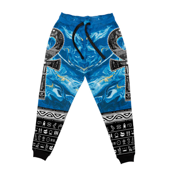 Ankh On Blue Marble Joggers Joggers Tianci