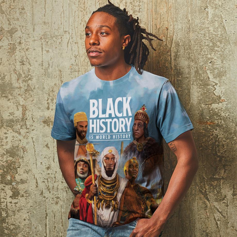 Black History Is World History T-shirt AOP Tee Tianci 
