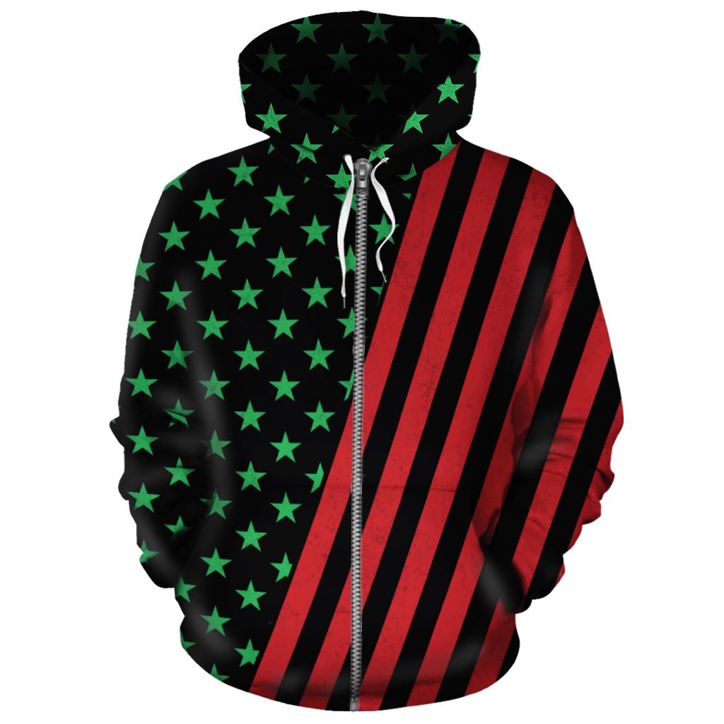 African American Flag All-over Hoodie Hoodie Tianci Zip S 