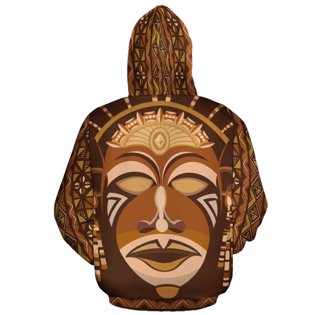 African Mask Printed Mudcloth All-over Hoodie Hoodie Tianci 