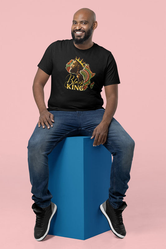 Black King Afro Man T-shirt Apparel Gearment 