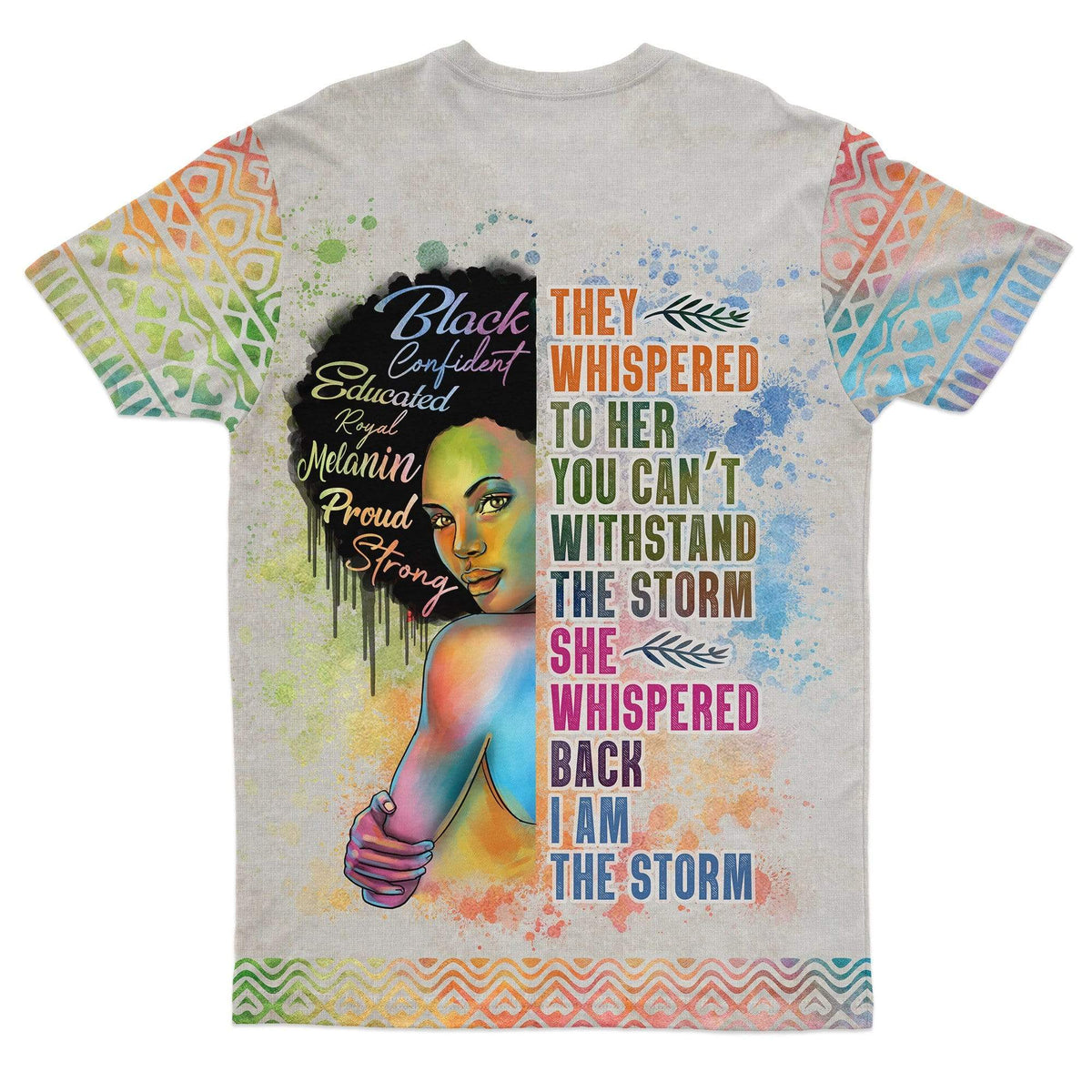 Black Girl I Am The Storm T-shirt AOP Tee Tianci 