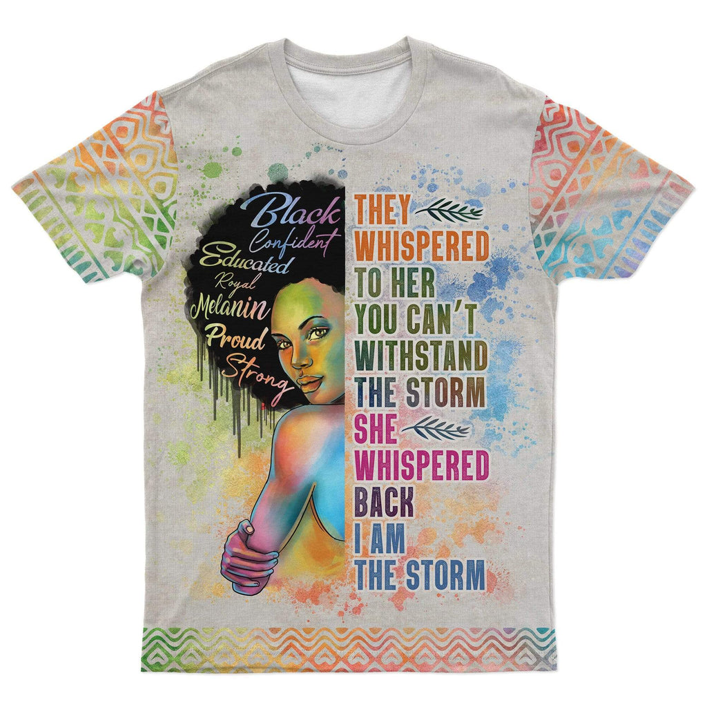 Black Girl I Am The Storm T-shirt AOP Tee Tianci 