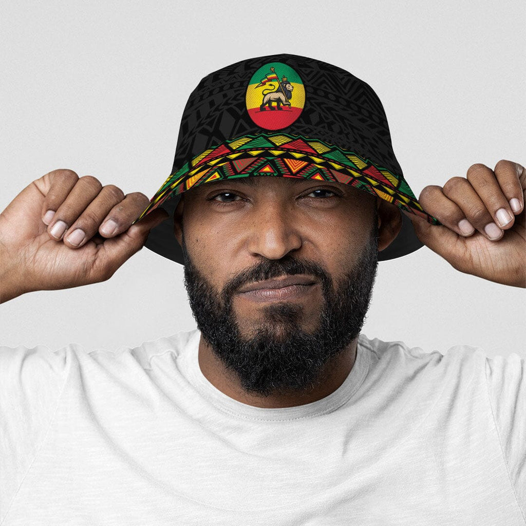 Rasta Lion Bucket Hat Bucket Hat Tianci 