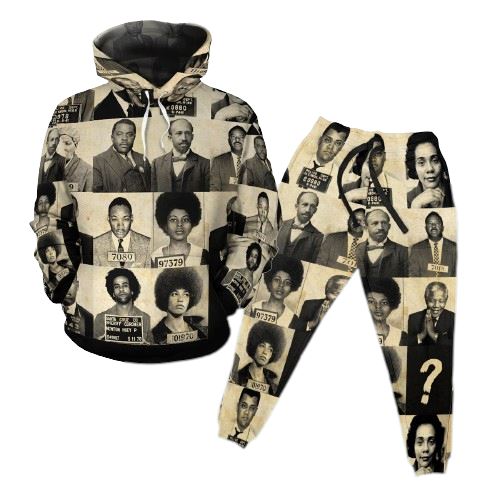Civil Rights Leaders Fleece All-over Hoodie And Joggers Set Hoodie Joggers Set Tianci 