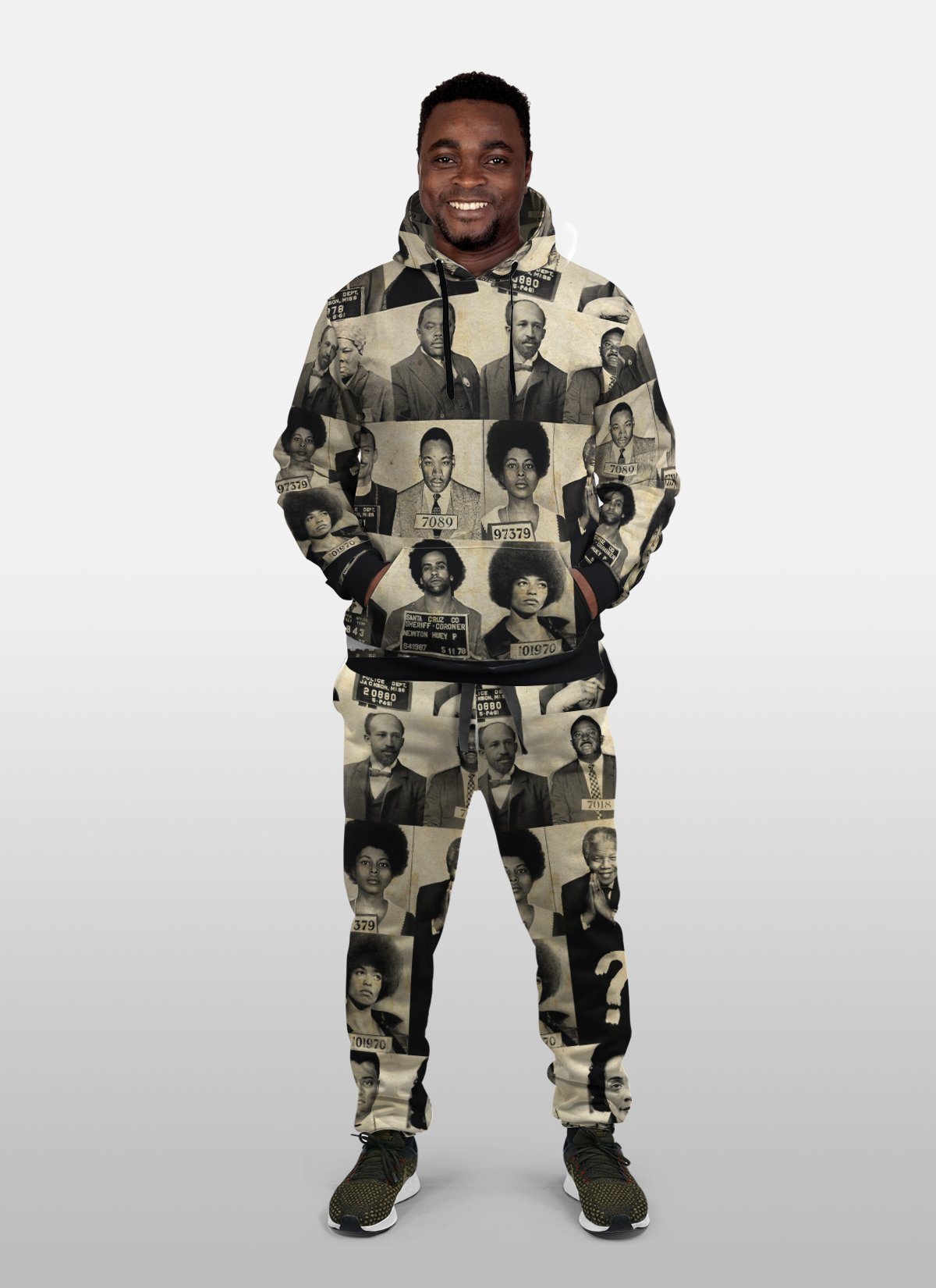 Civil Rights Leaders Fleece All-over Hoodie And Joggers Set Hoodie Joggers Set Tianci 