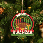 Happy Kwanzaa Set of 8 Wood Ornaments Christmas Ornament Tianci 