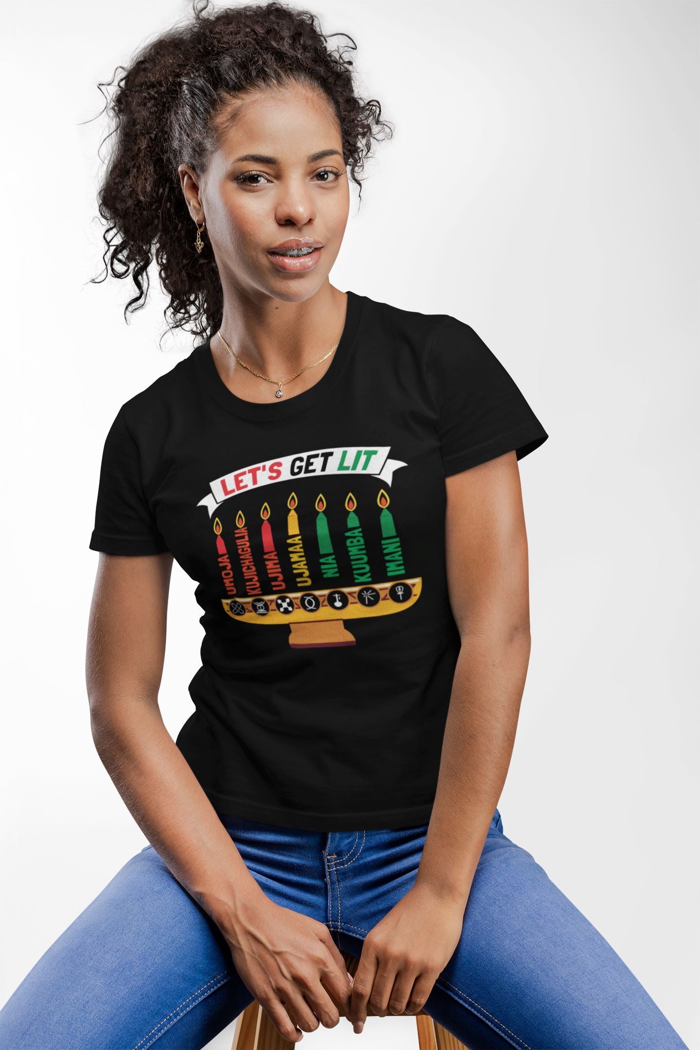 Candles Seven Principles Of Kwanzaa T-Shirt Apparel Gearment 