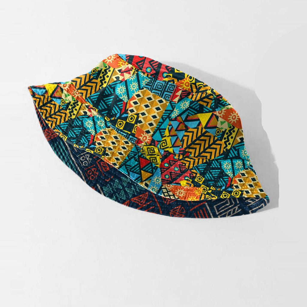 African Symbols Patterns & Patchwork Reversible Bucket Hat Reversible Bucket Hat Tianci 