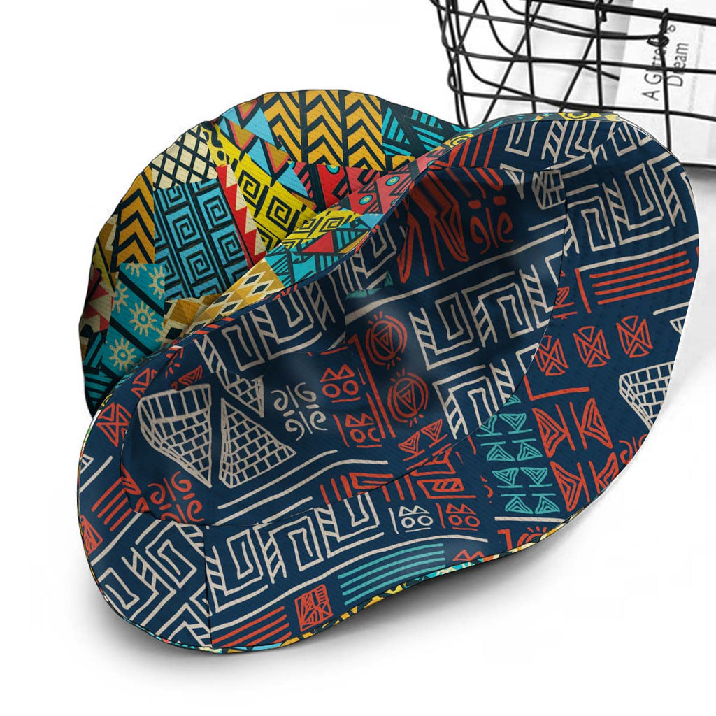 African Symbols Patterns & Patchwork Reversible Bucket Hat Reversible Bucket Hat Tianci 
