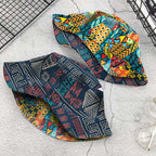 African Symbols Patterns & Patchwork Reversible Bucket Hat Reversible Bucket Hat Tianci 