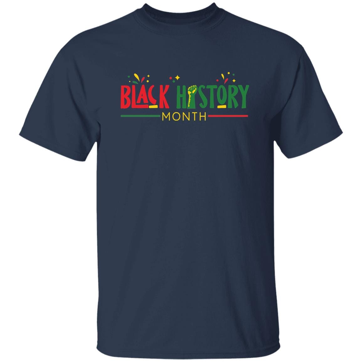 Black History Month T-shirt Apparel Gearment Unisex Tee Navy S