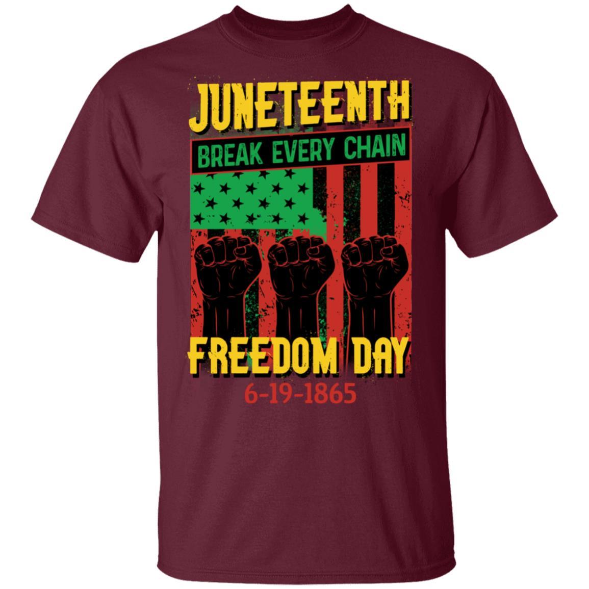 Juneteenth Freedom Day T-Shirt & Hoodie Apparel CustomCat Unisex Tee Maroon S
